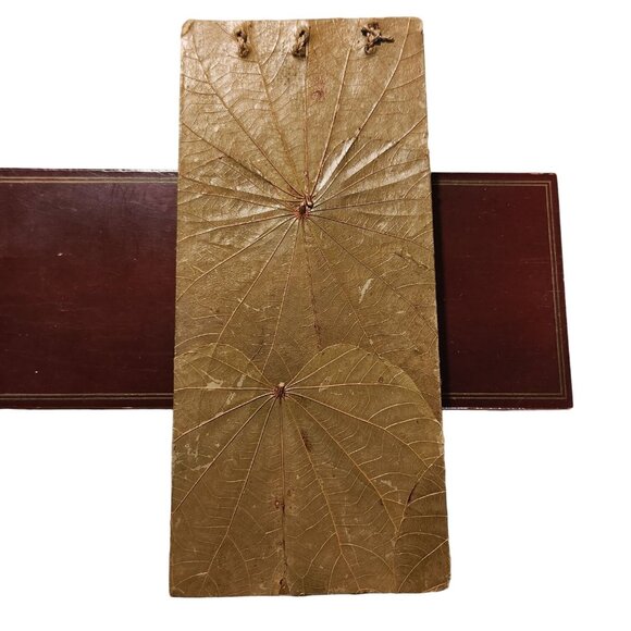 Vintage Handmade Rattan Address Book With Leaf Design & Twine Binding Boho Cotta - Picture 3 of 6